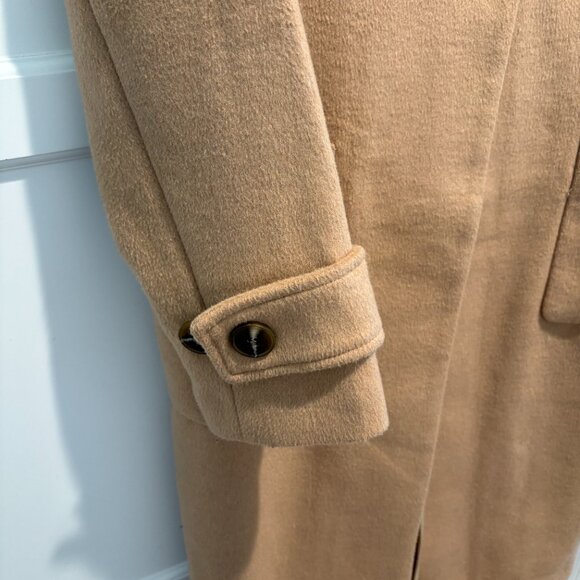House of Harlow 1960 x Revolve Womens Classic Long Coat LARGE in Camel - Picture 6 of 10
